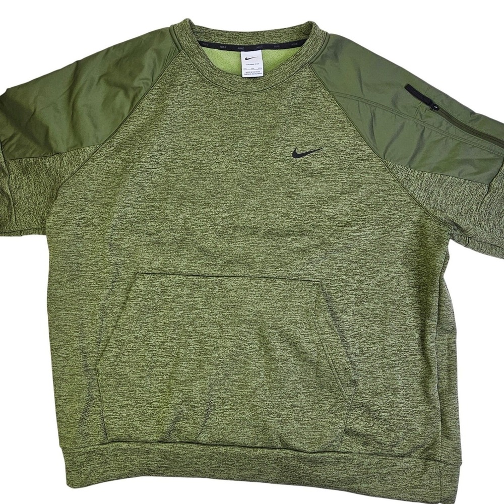 Nike Therma-FIT Mens XXL Crewneck Sweatshirt Rough Green Heather DQ4854-326 - Picture 9 of 11